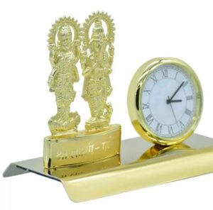 Laxmi Ganesh Golden Clock Tabletop