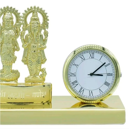 Laxmi Ganesh Golden Clock Tabletop
