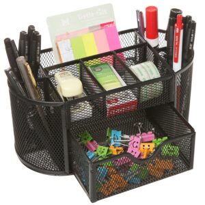 Metal Mesh Desk Organizer Pen Stand Black