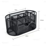 Metal Mesh Desk Organizer Pen Stand Black