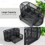 Metal Mesh Desk Organizer Pen Stand Black