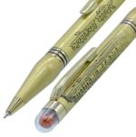 Metal Ball Pen Rudraksh on Top with Ayodhya Mandir Printed & Box
