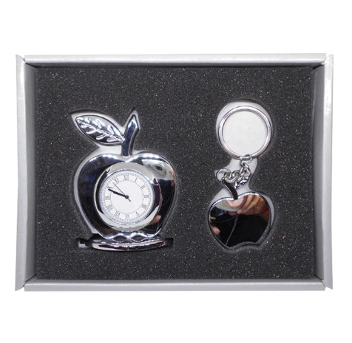 Apple Shaped Desktop Clock & Keychain