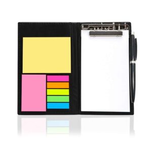 Memo Notepad A5 Diary Style with Sticky Notes and Clip Holder Along with Pen (Set of 3)