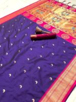 Chandrakor Paithani Saree Woman's Pure Paithani Silk Saree With Blouse Piece