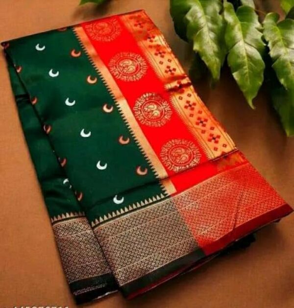 Chandrakor Paithani Saree Woman's Pure Paithani Silk Saree With Blouse Piece