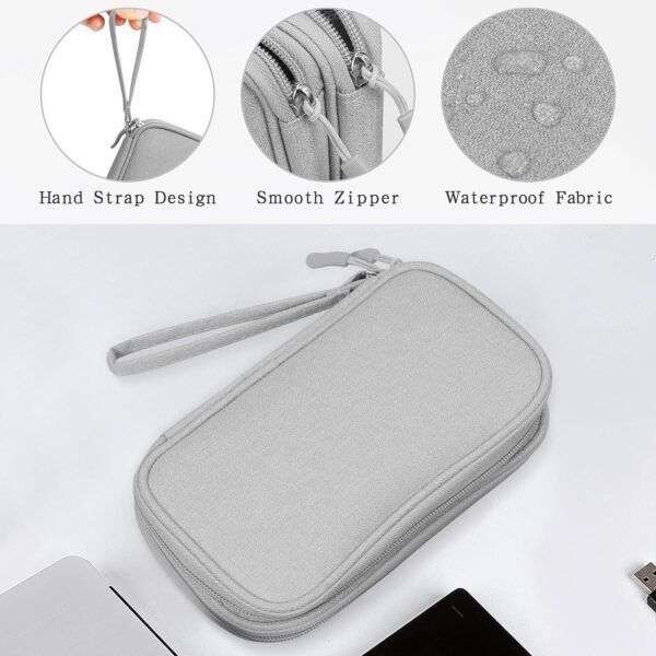 Electronic Organizer Storage Bag Waterproof Accessories Carry Case (Grey)