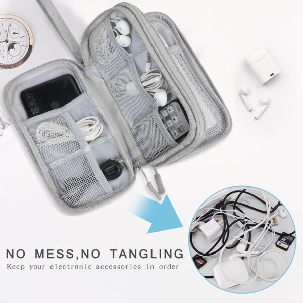 Electronic Organizer Storage Bag Waterproof Accessories Carry Case (Grey)