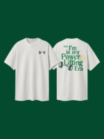 "I’m In My Power Lifting Era" White Unisex Oversized T-Shirt