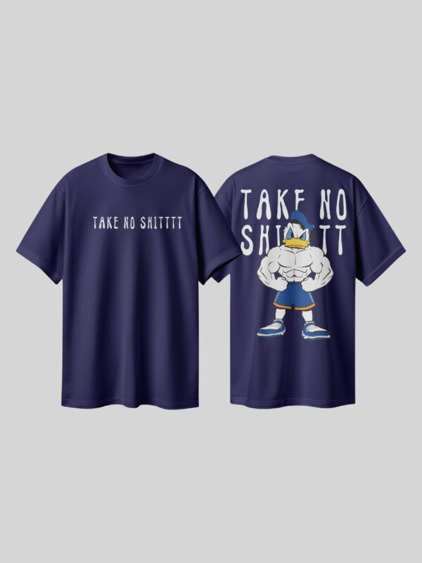 "Take No Shitttt" Navy Blue Unisex Oversized T-Shirt