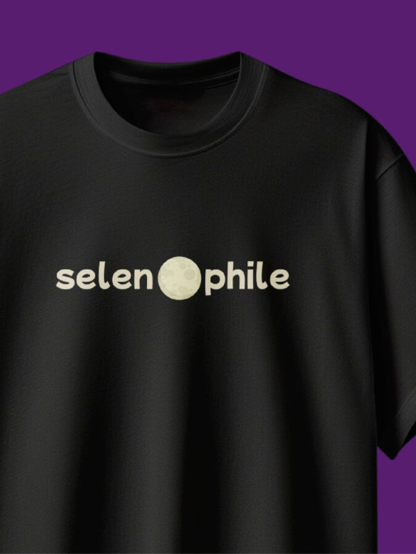 “Selenophile” Black Unisex Oversized T-Shirt