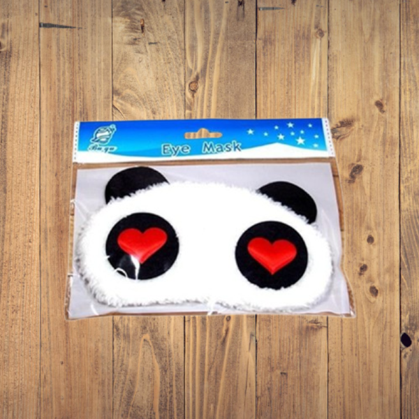 Love Eyes Panda Sleeping Plush Eye Mask, Sleeping Travel Rest Eye Patch Sleep Mask