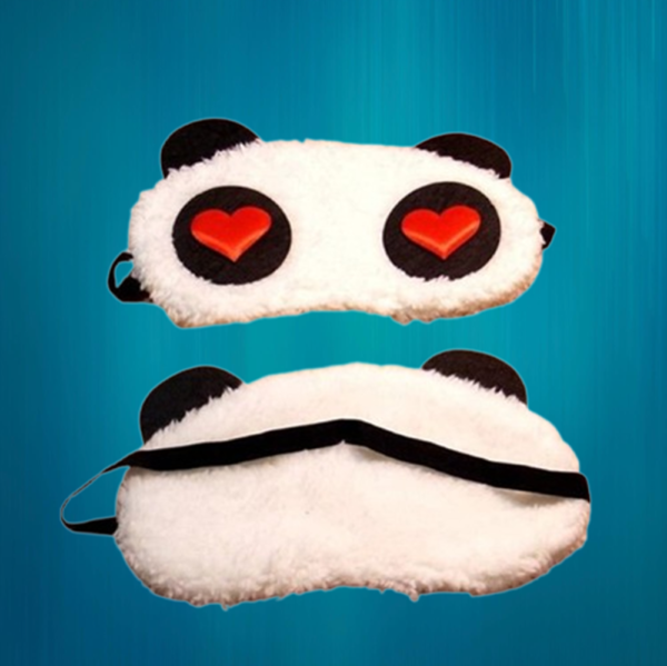 Love Eyes Panda Sleeping Plush Eye Mask, Sleeping Travel Rest Eye Patch Sleep Mask